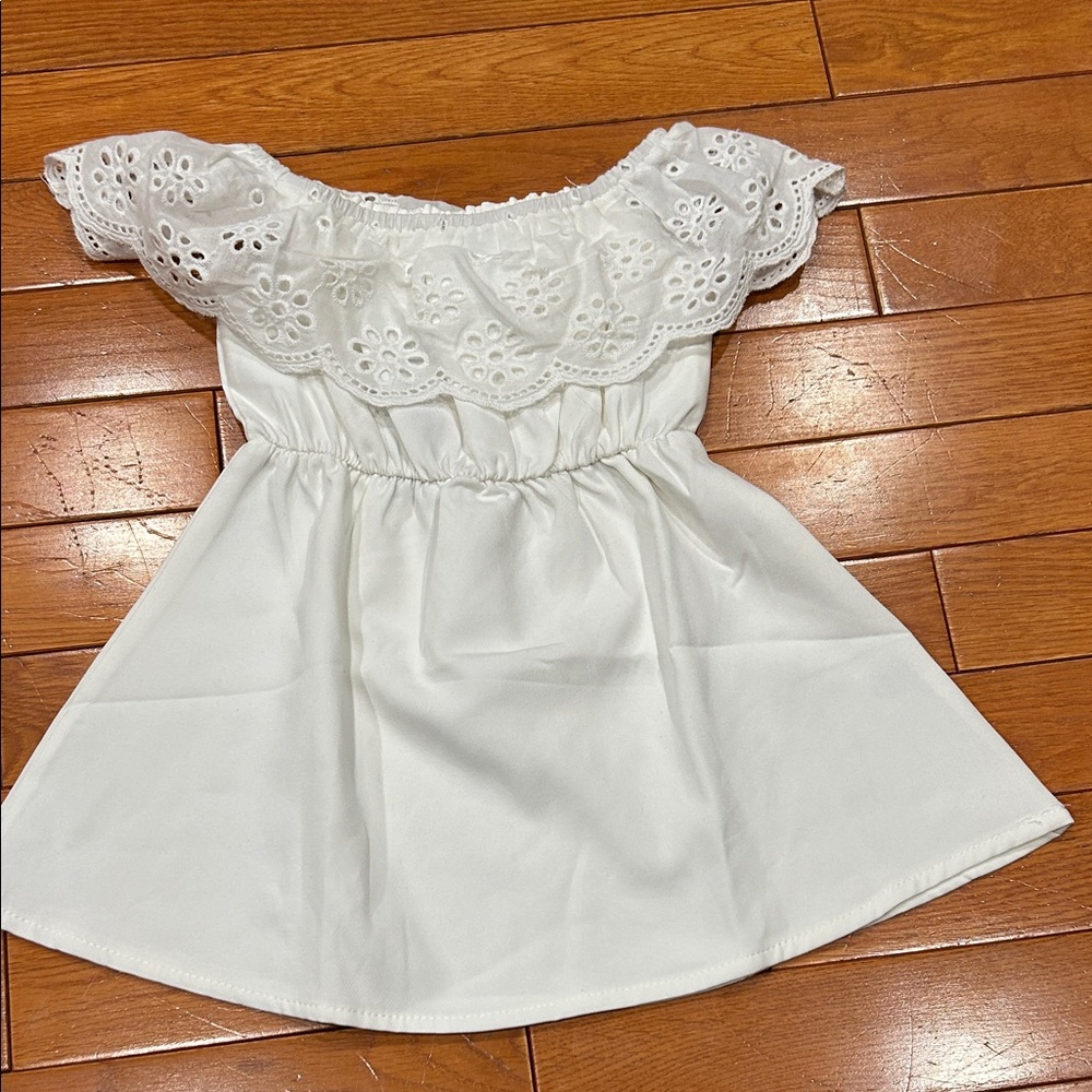 NWT- White Eyelet Off-Shoulder Dress